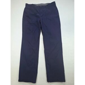 Eddie Bauer Fleece Lined Tech Pants Mens 36x32‎ Nylon Cargo Zip Blue LIMITED USE